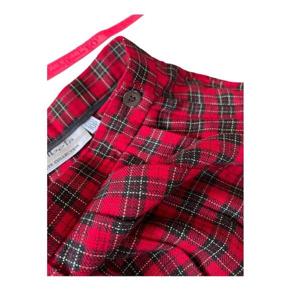 Vintage TALBOTS Red Tartan Plaid Pleated Long SKIRT 10 Petite - Picture 5 of 5